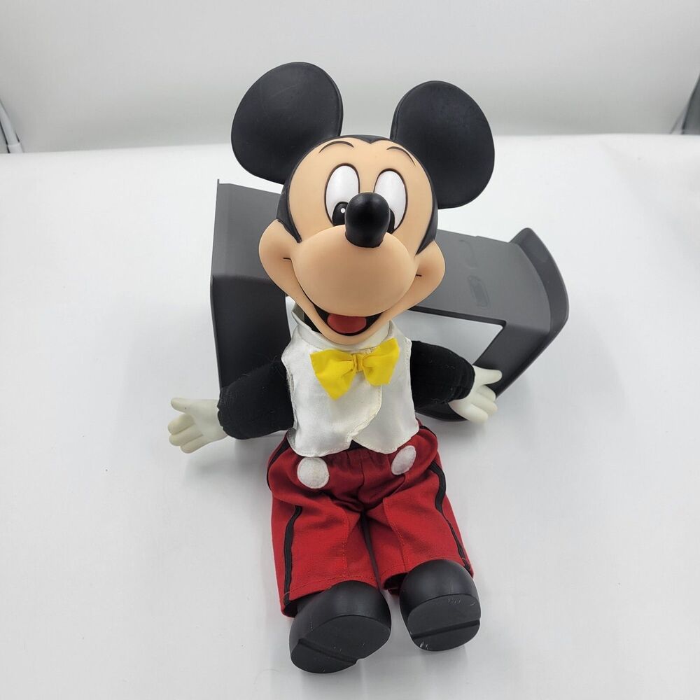 Mickey Mouse Vintage Tuxedo Rubber Plastic Head Feet Hands Plush Body